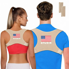 Posture Corrector Upper Back Brace Neck Shoulder Support Pain Relief Belt for Women Men Nude Breathable