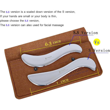 BYYDDIY Non-Magnetic 304 Stainless Steel Gua Sha Muscle Scraper Tool