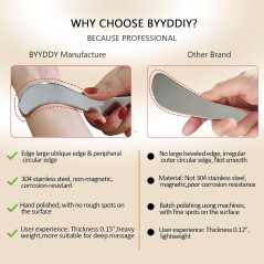 BYYDDIY Non-Magnetic 304 Stainless Steel Gua Sha Muscle Scraper Tool