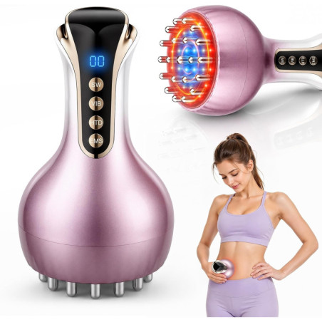 Lymphatic Drainage Massager & Anti-Cellulite Tool with Microcurrent, Light, Heat & Vibration for Body Sculpting