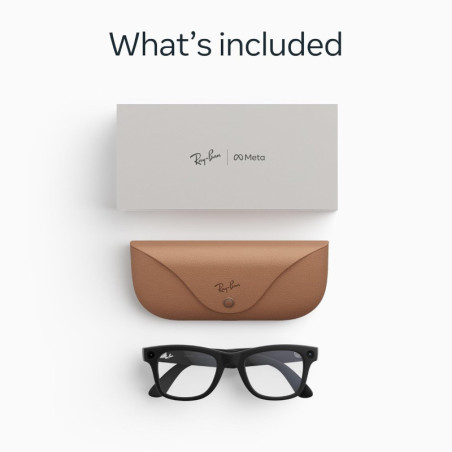 Lunettes Intelligentes Meta Ray-Ban Gen 2 Wayfarer, Noir Mat, Verres Clairs