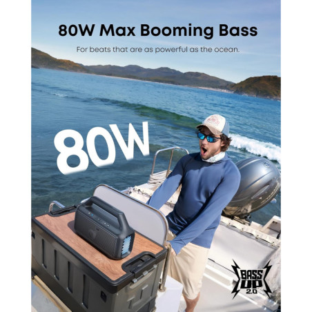 Soundcore Boom 2 by Anker – 80W Waterproof Outdoor Bluetooth Speaker with 24H Playtime