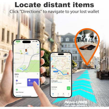 Apple MFi Certified Rechargeable Wallet Tracker Card with Apple Find My, Bluetooth, IP68 Waterproof – Black