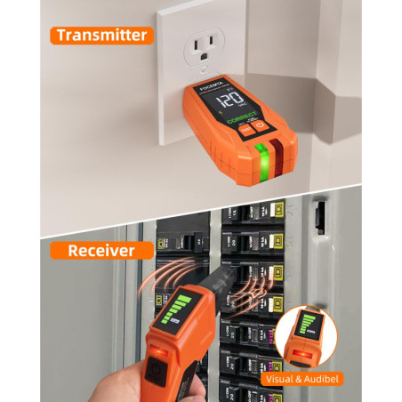 Circuit Breaker Finder & GFCI Tester with LCD Display, 90-135V Circuit Tracer for Electricians/DIY – Lightweight+Case