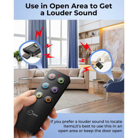 Esky Key Finder Locator with 85dB Sound, 6 Receivers Item Tracker for Keys & Devices