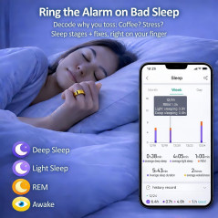 Smart Ring Santé & Fitness IP68, Suivi Cardio & Sommeil