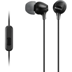 Sony MDREX15AP Black In-Ear Earbuds with Mic – Clear Sound, Comfortable Fit
