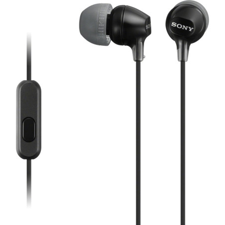 Sony MDREX15AP Black In-Ear Earbuds with Mic – Clear Sound, Comfortable Fit