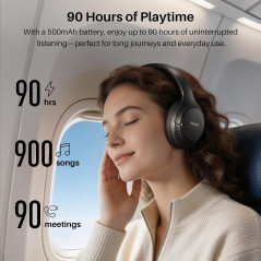 TOZO HT3 Hybrid Noise Cancelling Wireless Over-Ear Headphones with 90H Playtime