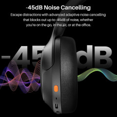 TOZO HT3 Wireless Over-Ear Headphones with Hybrid Noise Cancelling, 90H Battery