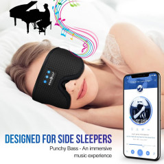 MUSICOZY Masque de Nuit Respirant avec Casque Bluetooth 5.4 3D pour le Sommeil