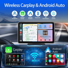 Wireless 7 Touchscreen Car Stereo with CarPlay, Android Auto, Bluetooth, Voice Control & 1080p Backup Camera