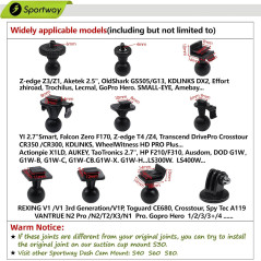 Sportway S30 Pro Dash Cam Suction Mount (2nd Gen) – 360° Adjustable View