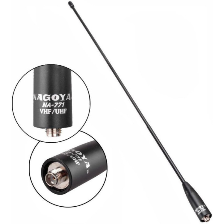 Authentic Nagoya NA-771 15.6 Whip VHF/UHF 144/430MHz SMA-Female Antenna for BTECH & BaoFeng Radios