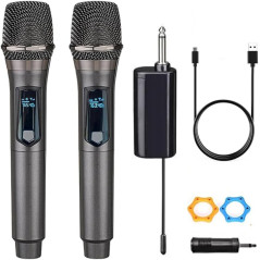 Microphone Sans Fil Rechargeable Duo, 200ft, Karaoké & DJ