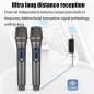 Wireless Rechargeable Dual Handheld Microphone, Fixed Frequency, 200ft Range, Gray – Karaoke, DJ, Church, Party Use Wireless Rechargeable Dual Handheld Microphone, Fixed Frequency, 200ft Range, Gray – Karaoke, DJ, Church, Party Use