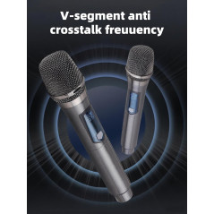 Microphone Sans Fil Rechargeable Duo, 200ft, Karaoké & DJ