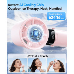 KIMMOO Portable Turbo Fan with Ice Cooler, 14Hrs Rechargeable, Pink