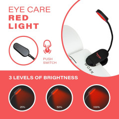 Hooga Red Book Light 625nm LED Rechargeable, Protection Yeux