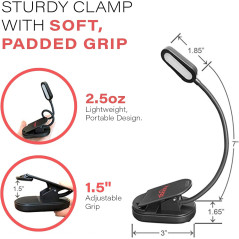 Lampe Clip Hooga Red Book Light Rechargeable 625nm LED Sans Lumière Bleue - Confort Visuel, Lecture