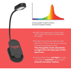 Hooga Red Book Light - Rechargeable 625nm LED Clip-On Eye Care Light