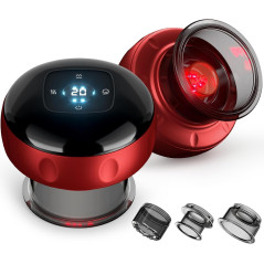 2 Pack 7-in-1 Smart Cupping Therapy Massager with Red Light & Heat