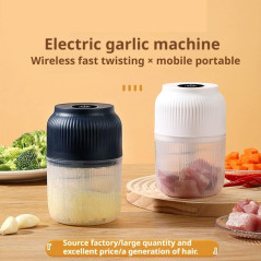 Electric Garlic Chopper 2025 - Rechargeable Mini Food Processor Black