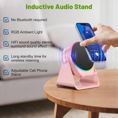 Wireless Bluetooth Induction Speaker with Built-in Phone Stand and Hands-Free Function