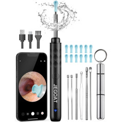JEGOAT Ear Wax Removal Kit with 1296P HD Camera & 6 LED Otoscope