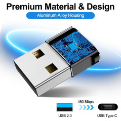 4-Pack Upgraded USB to USB-C Adapter for iPhone, Samsung & More