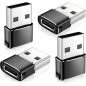 4 Pack Adaptateurs USB vers USB-C Type-C Femelle à A Mâle pour iPhone, Samsung, iPad, Xbox, Voiture 4 Pack Adaptateurs USB vers USB-C Type-C Femelle à A Mâle pour iPhone, Samsung, iPad, Xbox, Voiture