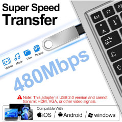 4 Pack Adaptateurs USB C vers USB A pour iPhone & Samsung