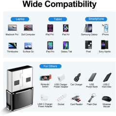 4 Pack Adaptateurs USB C vers USB A pour iPhone & Samsung