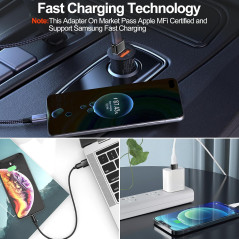 4 Pack Adaptateurs USB C vers USB A pour iPhone & Samsung