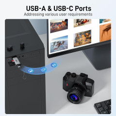 Acer USB C SD Card Reader, Dual Slot Micro SD Adapter USB Type C