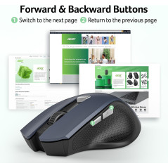 Souris Sans Fil Acer 2.4GHz 1600 DPI Ajustable pour PC