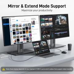Acer USB-C to DisplayPort Cable 6.6FT 4K@60Hz 2K@165Hz for Laptop