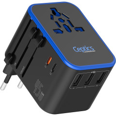 Ceptics 45W Universal Travel Adapter with 3 USB-A & 2 USB-C Ports