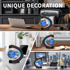 Globe Magnétique Flottant LED, Lampe Globe Terre Bureau Cadeau Tech Homme Fille Ados