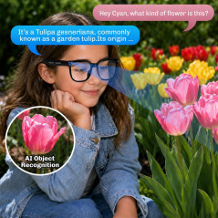 Lunettes Intelligentes AI avec Caméra 4K, Traduction Instantanée et Assistant AI