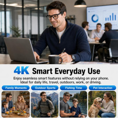 Lunettes AI Intelligentes 4K, Traduction & Assistant AI