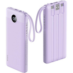 VRURC Portable Charger 10000mAh Power Bank with 4 Built-in Cables, Flight-Safe Compact Design
