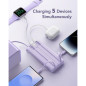 Chargeur Portable VRURC 10000mAh avec 4 Câbles Intégrés, Power Bank Sécurisé pour Avion