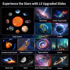 FlyLily 13-in-1 Galaxy Projector with Solar System, Constellations & 360° Rotation – Space Night Light Gift