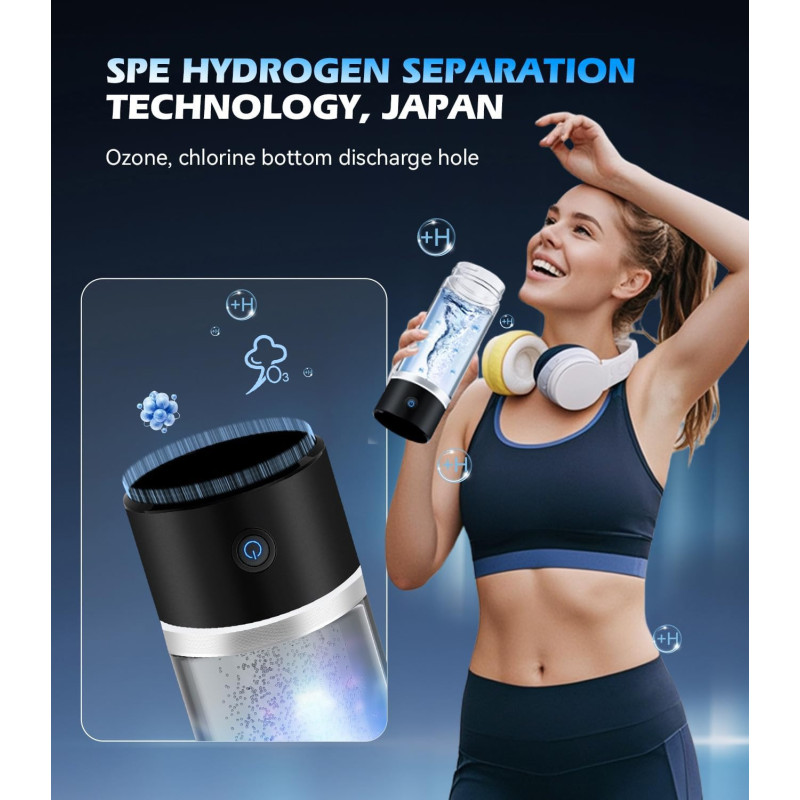 4.0 Upgrade Hydrogen Water Bottle Generator – Double Hydrogen & 24H Lock