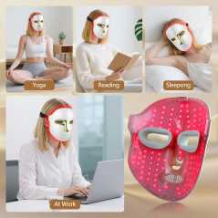 Masque LED Thérapie Lumière Rouge & Bleue Anti-Âge