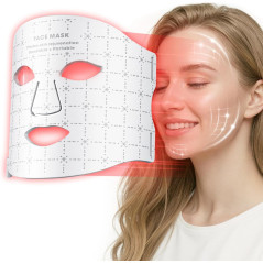 Masque LED Thérapie Lumière FDA, 7 Couleurs Anti-Âge, Anti-Rides & Acné, Silicone Rechargeable