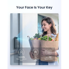 SwitchBot Lock Vision Pro Smart Lock with 3D Face, Palm Vein & Fingerprint ID, Keyless Deadbolt, WiFi, Matter, Apple Home, A