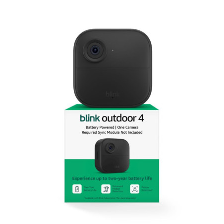 Blink Outdoor 4 Wireless Smart Security Camera with 2-Year Battery, Two-Way Talk – Sync Module Not Included