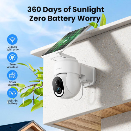GALAYOU R6 1-Pack Outdoor Wireless Solar Security Camera with 2.4G WiFi for Home Surveillance